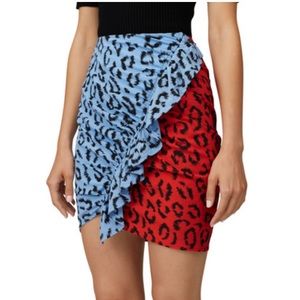 A.L.C. Geller Printed Two-Tone Ruffle Skirt
